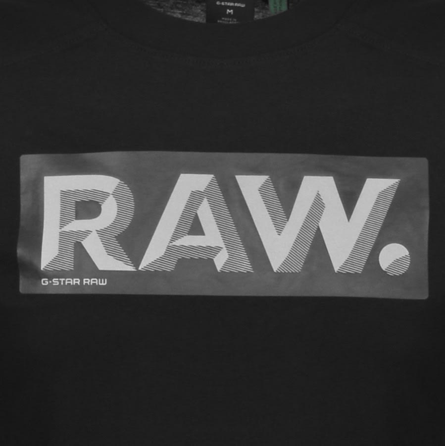Alternative Image for ProductG Star Raw Reflective Logo T Shirt Black3
